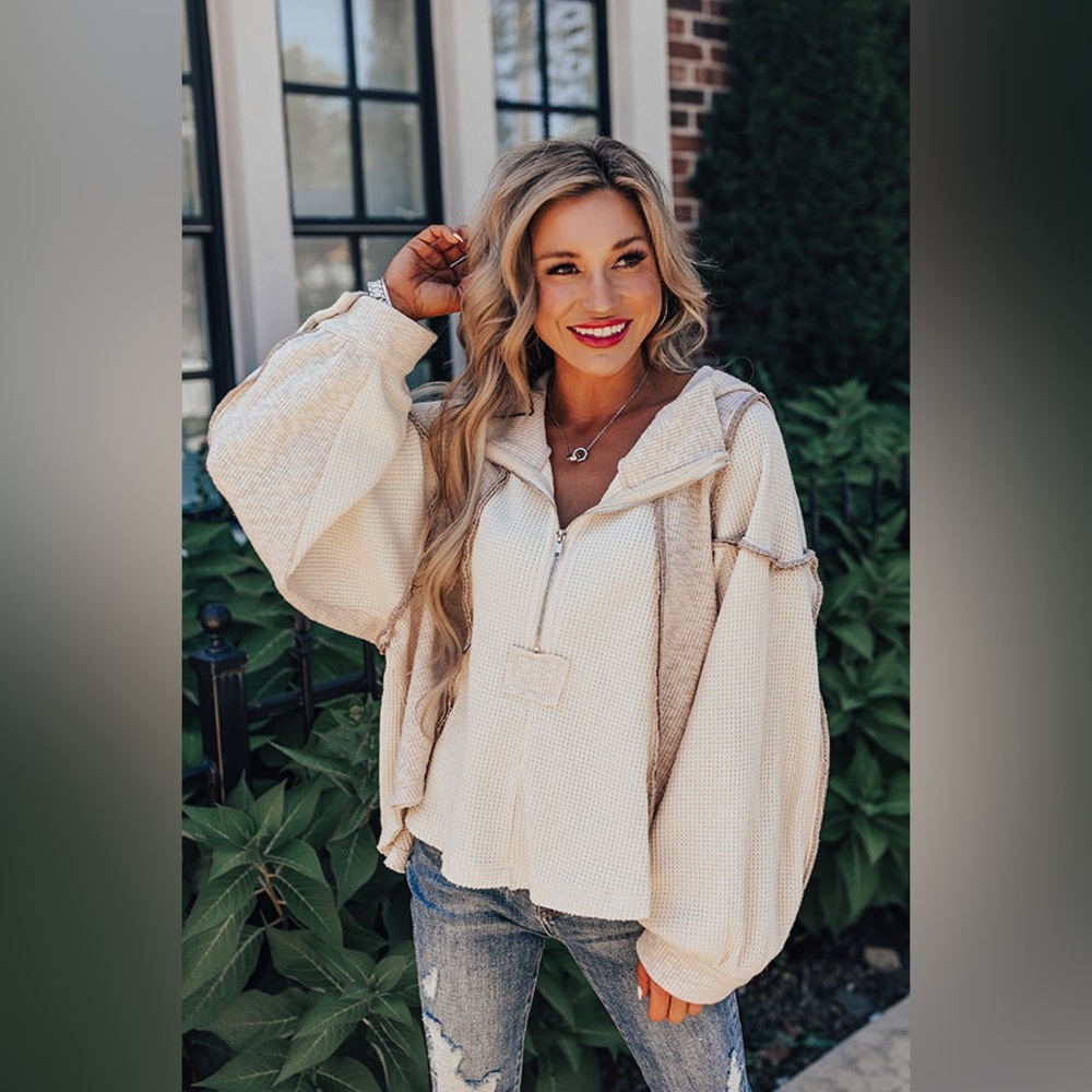 POL Couture Charm Waffle Knit Sweater